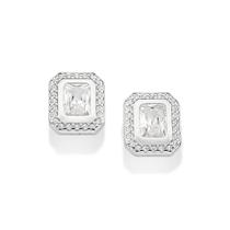 Brincos rommanel feminino prata 925 retangular 820261 Brincos rommanel feminino prata 925 retangular 820261