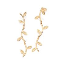 Brincos Rommanel Fol Ouro 18 K Galhos Com Folhas 522763