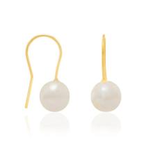 Brincos Rommanel Gancho Pérola Banhado A Ouro 18k 522957