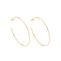 Brincos Rommanel Grande Meia Argola Fina Banhado Ouro 522257 Brincos Rommanel Grande Meia Argola Fina Banhado Ouro 522257