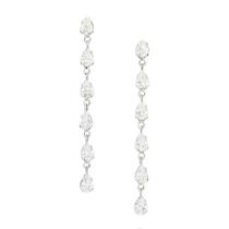Brincos Rommanel Grandes Zircônias Gotas Pendurado 526743 320022