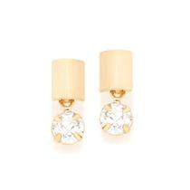 Brincos Rommanel Infantil Base Retângular Cristal 524634