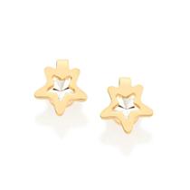 Brincos Rommanel Infantil Solitário Estrela Cristal 524092