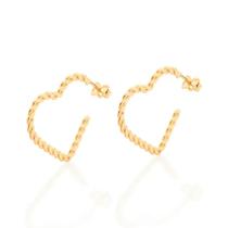 Brincos Rommanel Meia Argola Coração Torcido 526763 320034 Brincos Rommanel Meia Argola Coração Torcido 526763 320034