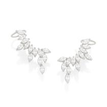 Brincos rommanel ouro branco ear cuff zircônias todo cravejado 121722 Brincos rommanel ouro branco ear cuff zircônias todo cravejado 121722
