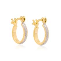 Brincos Rommanel Pequenos Argola Banhado Ródio Branco 522068