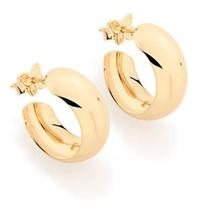 Brincos Rommanel Pequenos Meia Argola Larga Lisa 523819