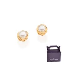 Brincos Rommanel Pequenos Solitário Pérolas 525624 Brincos Rommanel Pequenos Solitário Pérolas 525624