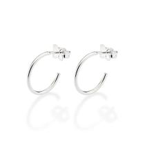 Brincos rommanel prata 925 feminino meia argola pequena aro redondo 820217