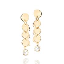 Brincos Rommanel Redondo Sobrepostas Tendo Cristal 524647