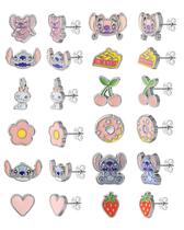 Brincos SALLY ROSE Disney Lilo and Stitch para mulheres, pacote 12