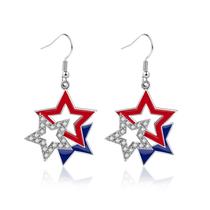 Brincos Smilelife Estrela da Bandeira Americana Pendentes Brincos Smilelife Estrela da Bandeira Americana Pendentes