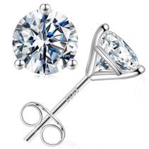 Brincos SMILEST Moissanite 0,2 quilates em ouro branco 18 quilates e vermeil