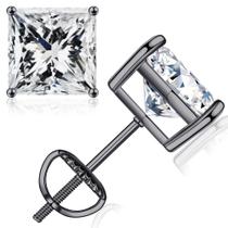 Brincos SMILEST Moissanite D Color VVS1 de 0,6 quilates, rutênio preto