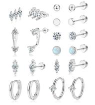 Brincos Staligue Surgical Steel 20G Flat Back Stud & Hoop Brincos Staligue Surgical Steel 20G Flat Back Stud & Hoop