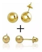 Brincos Tal Mãe Tal Filha 3mm E 6mm Bola Ouro 18k 750 Brincos Tal Mãe Tal Filha 3mm E 6mm Bola Ouro 18k 750