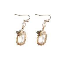 Brincos temperamento all-match Brincos vintage barroco francês pérola borboleta