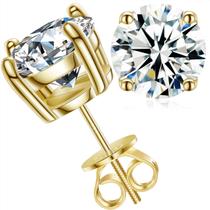 Brincos THE Moissanite 2ct.tw em latão, ouro amarelo 18k