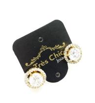 Brincos Zirconia Com Moldura Cravejada Banho Ouro 18k 2670 Brincos Zirconia Com Moldura Cravejada Banho Ouro 18k 2670