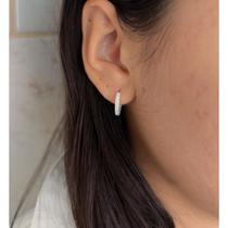 Brincos Zircônias Cravejadas Argola Feminina E Masculina Prata 925 Brincos Zircônias Cravejadas Argola Feminina E Masculina Prata 925