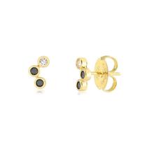 Brino Mini Ear Cuff Pedras De Zircônias Pretas Folheado Ouro Brino Mini Ear Cuff Pedras De Zircônias Pretas Folheado Ouro