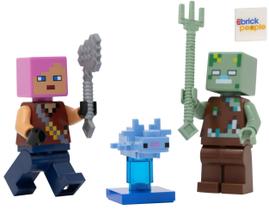 Brinque LEGO Minecraft Adventurer com Drowned e Axolotl 6+