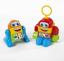 Brinquedo 02 Robôs de Montar Maral 16 Peças M-Bricks Robots Colorido Brinquedo 02 Robôs de Montar Maral 16 Peças M-Bricks Robots Colorido
