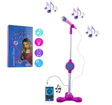 Brinquedo 1 Microfone Infantil Pedestal Luz e Som Karokê - Toys & Toys