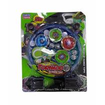 Brinquedo 4 Beyblade Com Metal Led + 2 Lançador + Arena,Com Led Super Rápida Pronta Para Batalha +Arena Clash de Combate