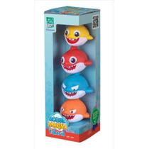 Brinquedo Acqua Marina 4 Tubarôes Pequeno Banho Divertido - Super Toys