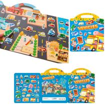 Brinquedo Adesivo Reutilizável Montar Infantil Kids 31pçs DESENHO:VEICULOS Brinquedo Adesivo Reutilizável Montar Infantil Kids 31pçs DESENHO:VEICULOS