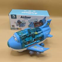Brinquedo aeronave com luz e som- Azul