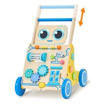 Brinquedo ajustável de empurrar e puxar Baby Walker Monläurd Robot de madeira