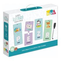 Brinquedo alfabeto completo ilustrado de escrever e apagar 6047 babebi