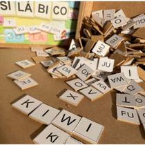 Brinquedo Alfabeto Silábico em Madeira 324 Peças