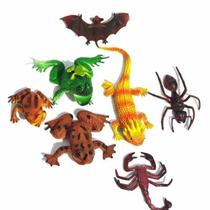 Brinquedo Animais E Insetos De Borracha Kit Com 7 Peças Brinquedo Animais E Insetos De Borracha Kit Com 7 Peças