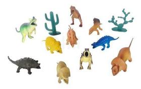 Brinquedo Animal De Plastico Dinossauro Com 15 Peças - Pica Pau