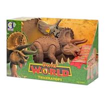 Brinquedo Animal Dinossauro Triceratops Dino World Com Som
