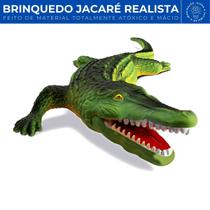 Brinquedo Animal Jacaré Crocodilo Real Grande Vinil Com 41cm
