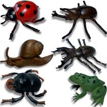 Brinquedo animal kit insetos gigantes exòticos de plástico conjunto 6 peças