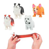 Brinquedo Antiestresse Cachorro Estica e Amassa - Kit com 4 Peças infantil