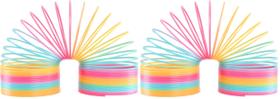 Brinquedo Antiestresse Slinky Extreme Rainbow de Plástico 23x18cm Pacote com 2 Brinquedo Antiestresse Slinky Extreme Rainbow de Plástico 23x18cm Pacote com 2