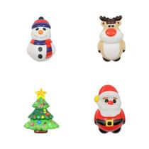 Brinquedo Antiestresse Squishy De Rena Do Papai Noel, 4 Peças, PU, De Recuperação Lenta, Para