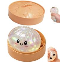 Brinquedo antiestresse ZEXILILA Dumpling Squishy branco com glitter