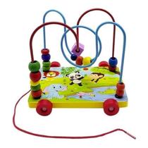 Brinquedo Aramado Com Rodinhas E Desenho De Animais Madeira