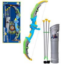 Brinquedo Arco E Flecha Com Luz Lança Dardos 3 Flechas - Dm Toys