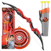Brinquedo Arco Flecha Infantil Mira Certa Alvo Aljava 65cm Brinquedo Arco Flecha Infantil Mira Certa Alvo Aljava 65cm
