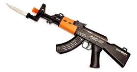 Brinquedo Arma Fuzil Ak-47 Arminha Som Luzes Movimento