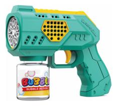 Brinquedo Arminha De Sabão Lança Bolha De Sabão Pistola Luz