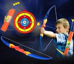 Brinquedo Arqueiro Infantil Alvo Bolsa Aljava Arco e Flecha